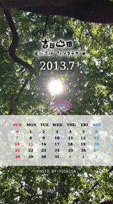 7月カレンダー(吉田撮影)